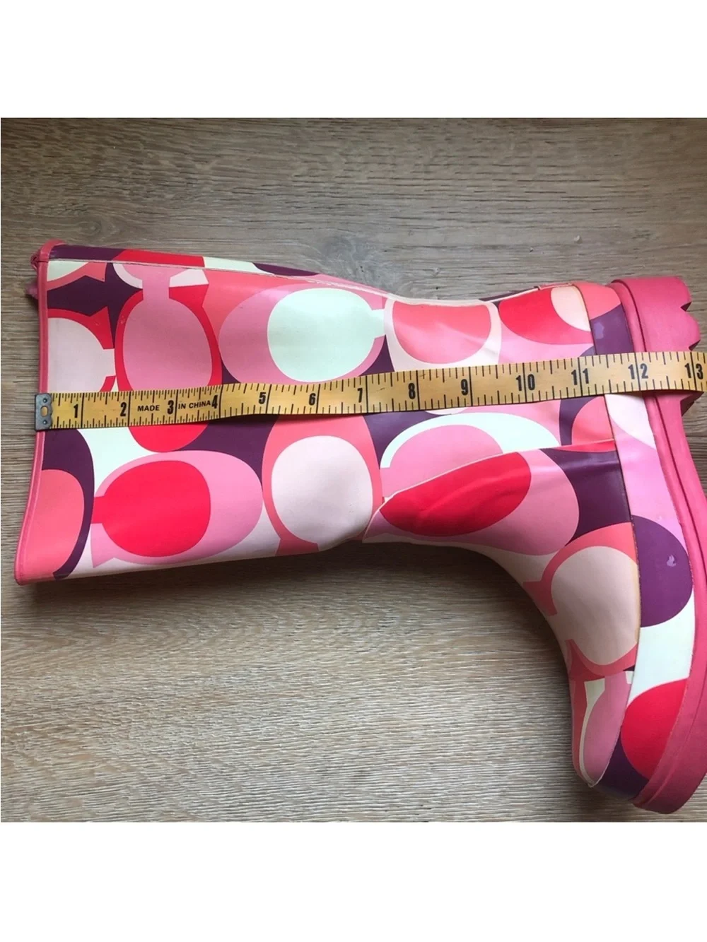 🔥COACH PINK LOGO Rubber Rain Boots Sz 7 FABULOUS! Price Firm